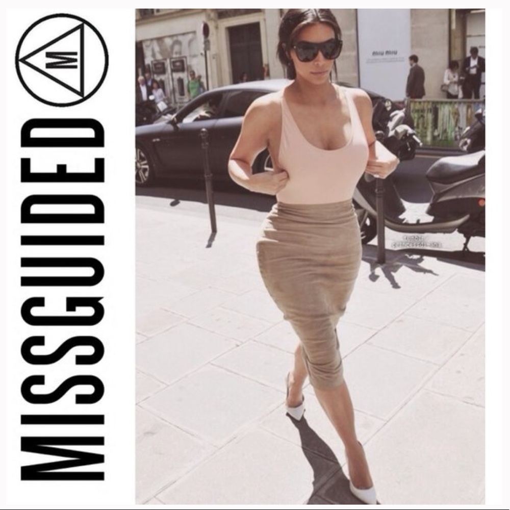 Missguided Faux Suede MIDI Skirt • NWT